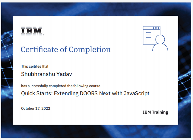 Full-stack Development, MERN (IBM) certificate